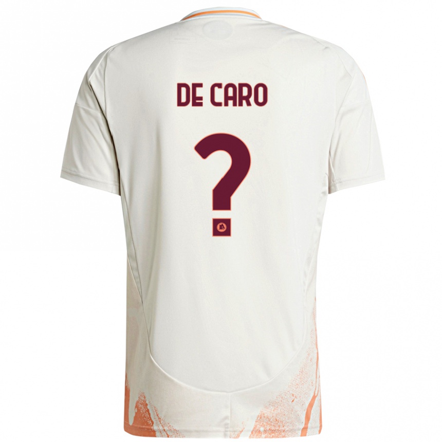 Women Football Lorenzo De Caro #0 Cream White Orange Away Jersey 2024/25 T-Shirt Za