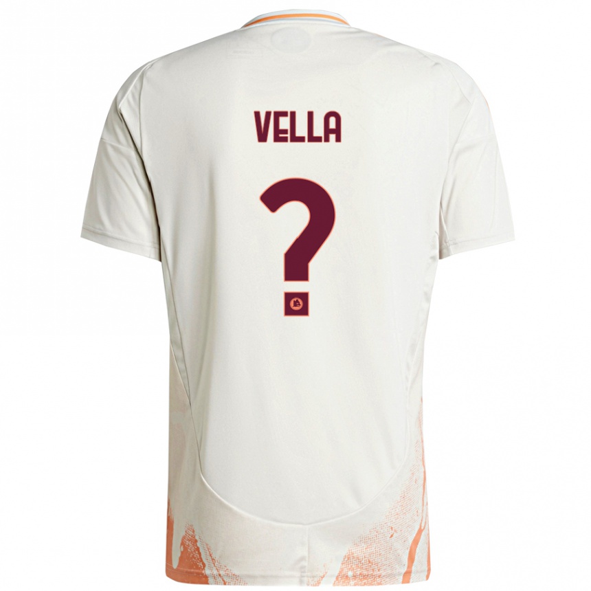 Women Football Tancredi Vella #0 Cream White Orange Away Jersey 2024/25 T-Shirt Za