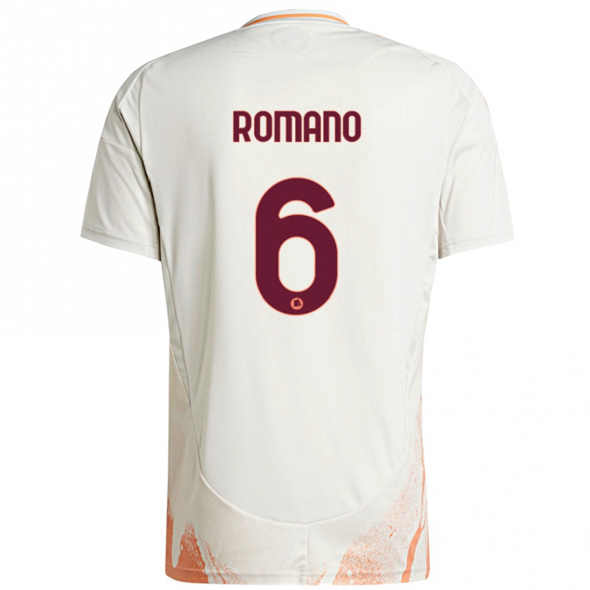 Women Football Alessandro Romano #6 Cream White Orange Away Jersey 2024/25 T-Shirt Za