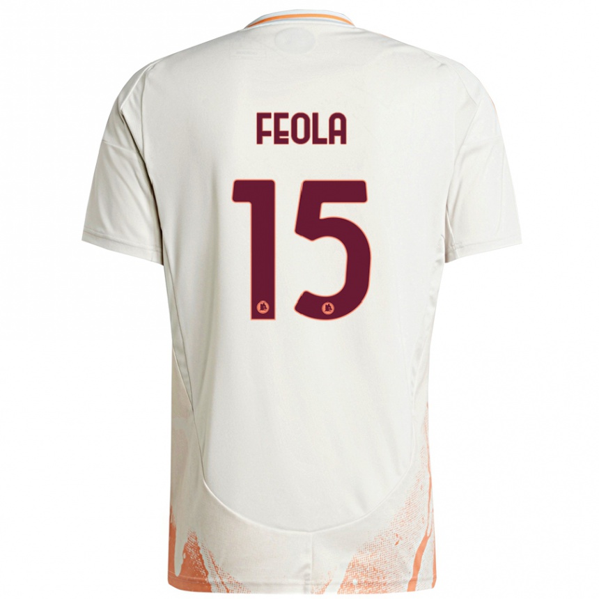 Women Football William Feola #15 Cream White Orange Away Jersey 2024/25 T-Shirt Za