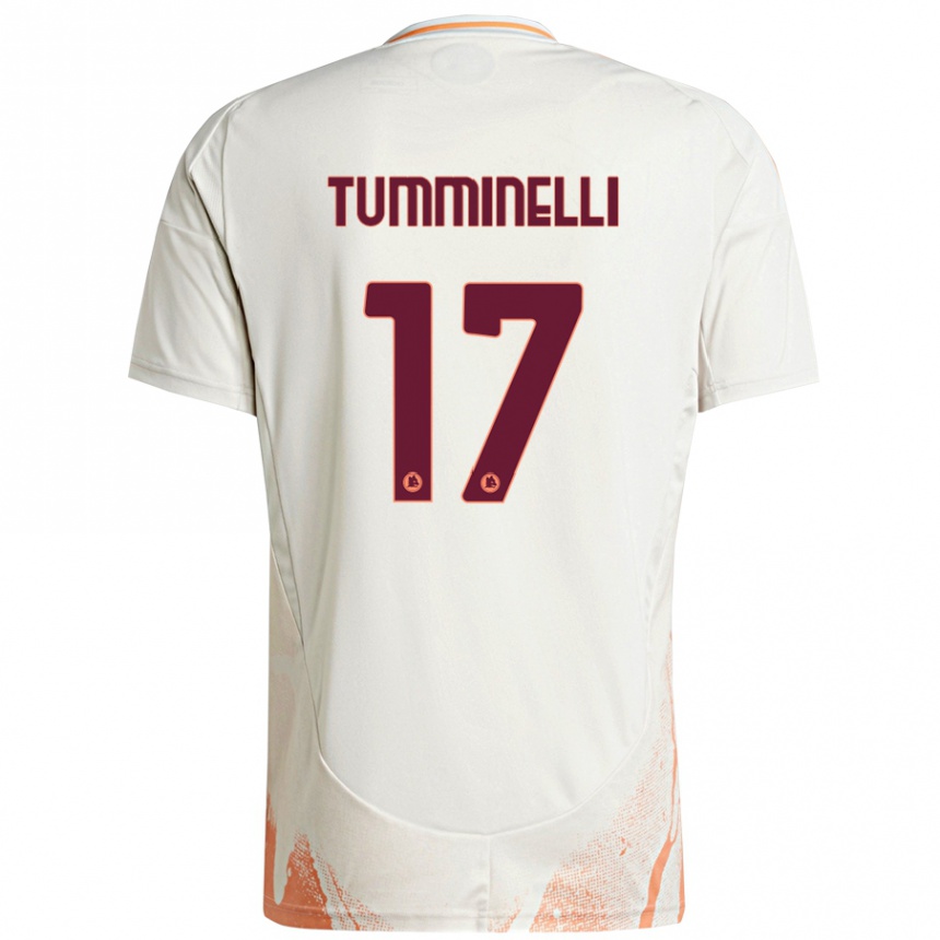 Women Football Gianmarco Tumminelli #17 Cream White Orange Away Jersey 2024/25 T-Shirt Za