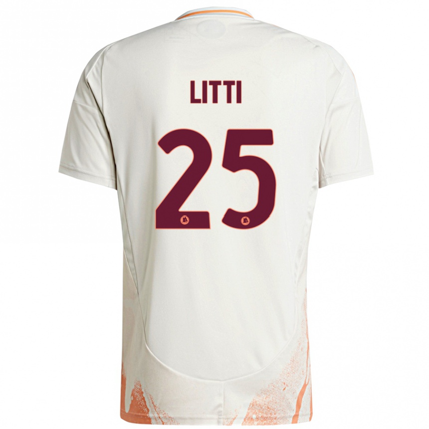 Women Football Marco Litti #25 Cream White Orange Away Jersey 2024/25 T-Shirt Za