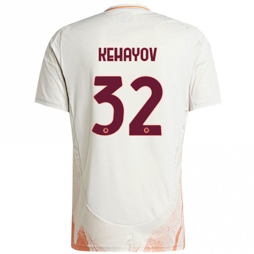 Women Football Atanas Kehayov #32 Cream White Orange Away Jersey 2024/25 T-Shirt Za