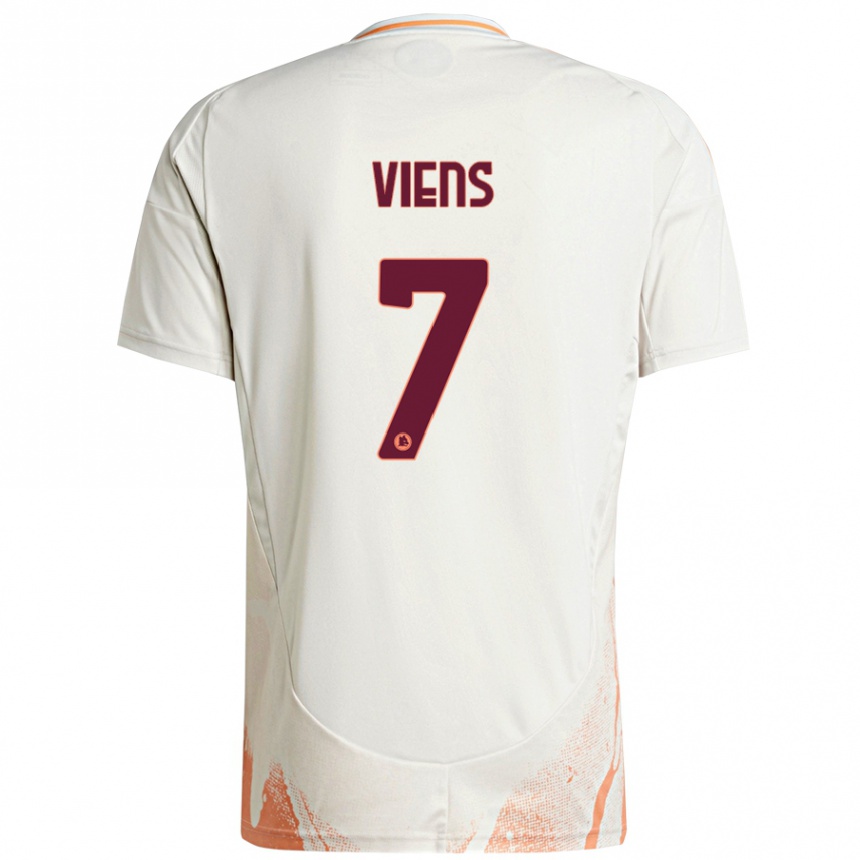 Women Football Evelyne Viens #7 Cream White Orange Away Jersey 2024/25 T-Shirt Za