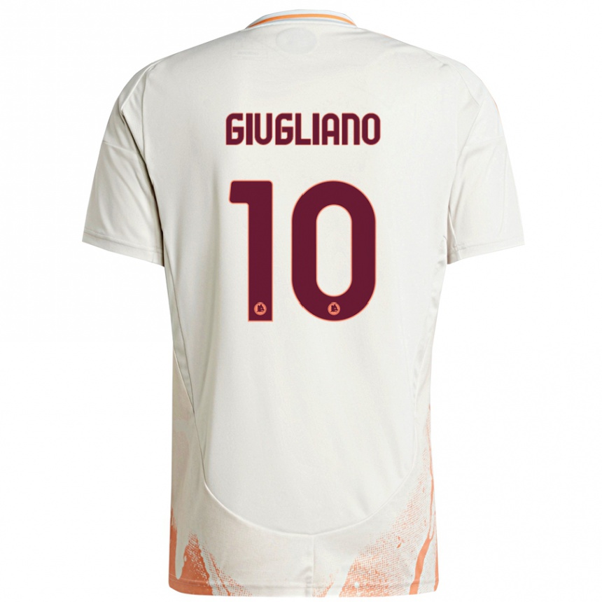 Women Football Manuela Giugliano #10 Cream White Orange Away Jersey 2024/25 T-Shirt Za