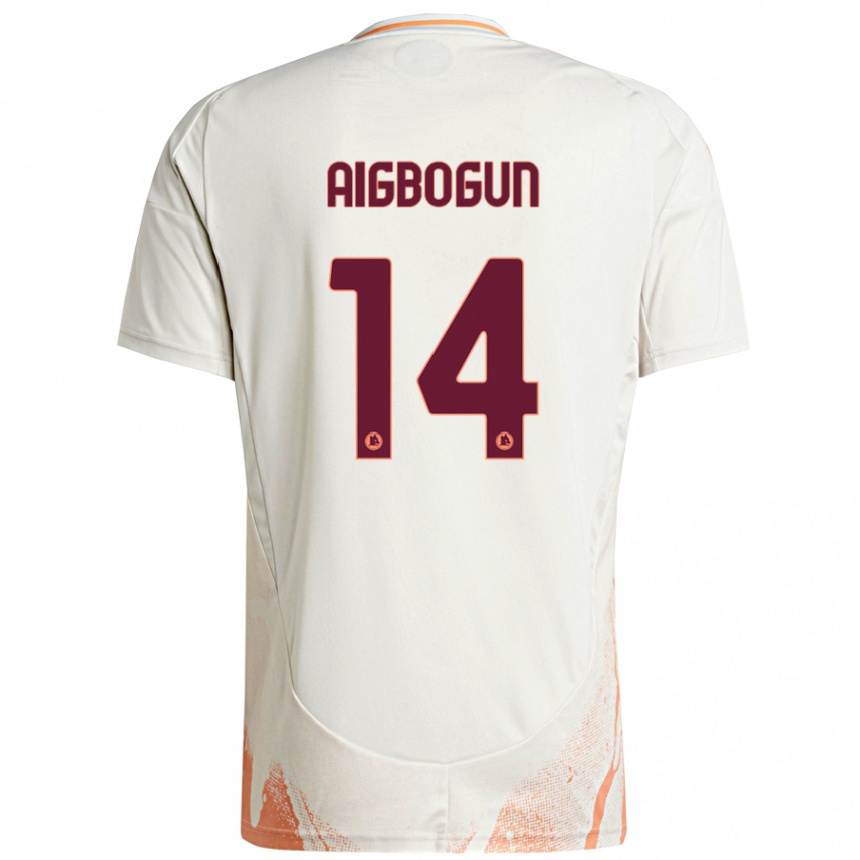 Women Football Eseosa Aigbogun #14 Cream White Orange Away Jersey 2024/25 T-Shirt Za