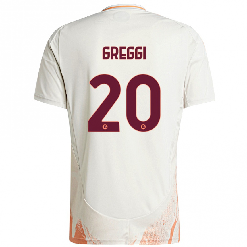 Women Football Giada Greggi #20 Cream White Orange Away Jersey 2024/25 T-Shirt Za