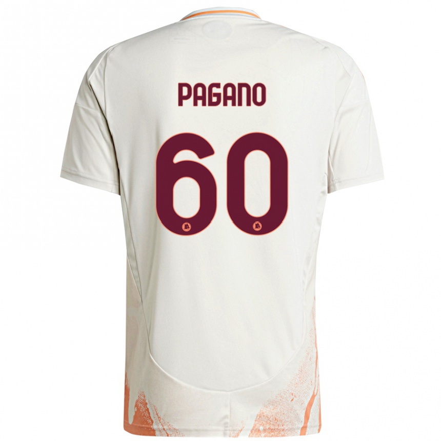 Women Football Riccardo Pagano #60 Cream White Orange Away Jersey 2024/25 T-Shirt Za