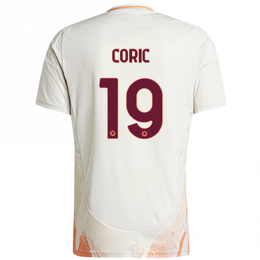 Women Football Ante Coric #19 Cream White Orange Away Jersey 2024/25 T-Shirt Za