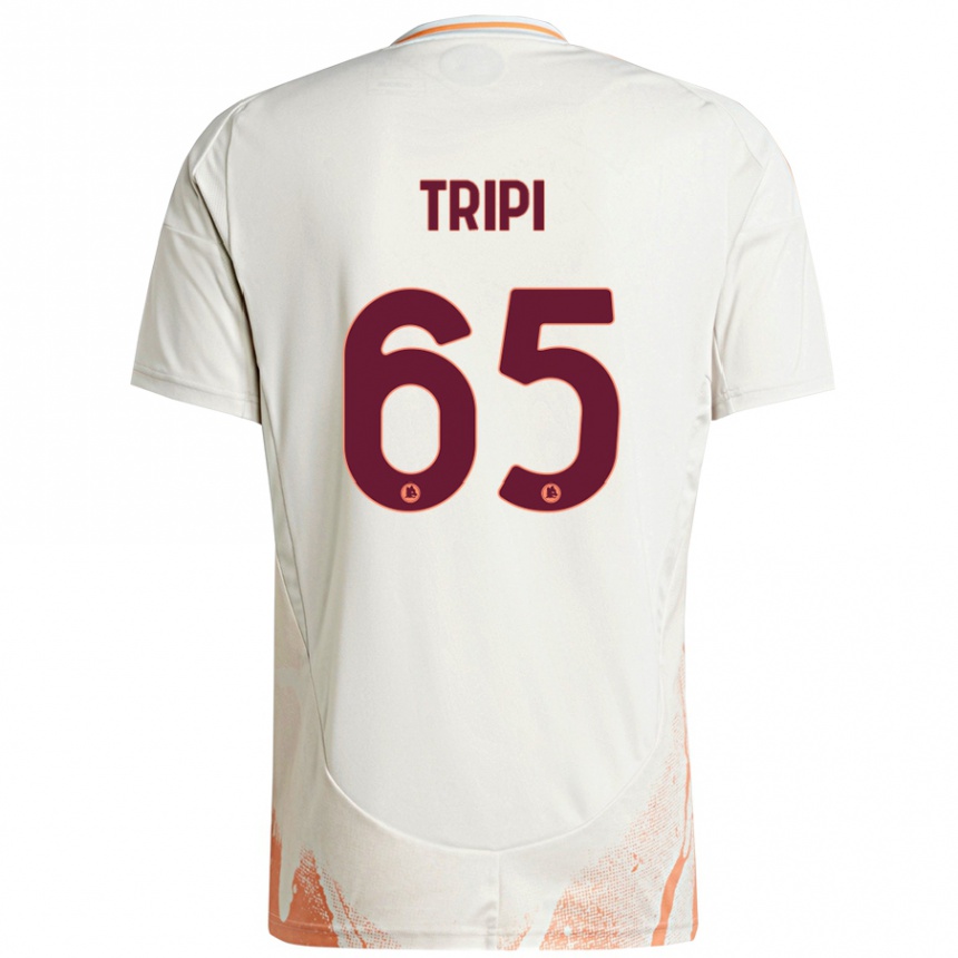 Women Football Filippo Tripi #65 Cream White Orange Away Jersey 2024/25 T-Shirt Za