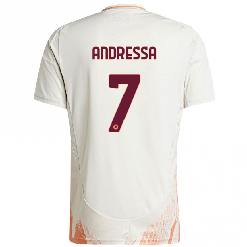 Women Football Andressa #7 Cream White Orange Away Jersey 2024/25 T-Shirt Za