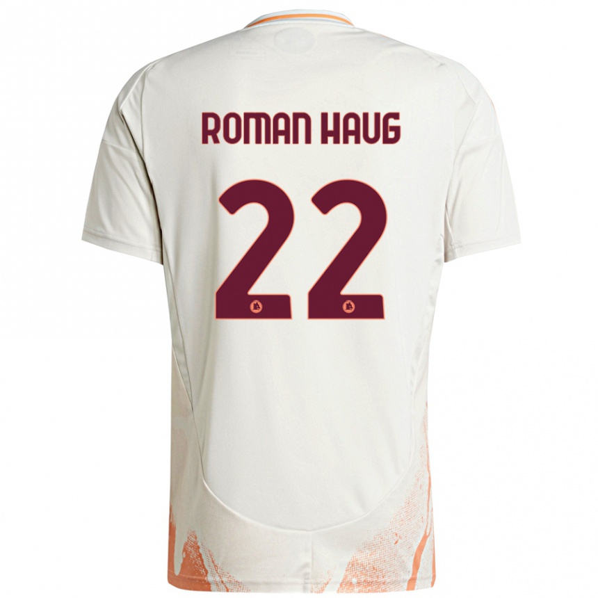 Women Football Sophie Roman Haug #22 Cream White Orange Away Jersey 2024/25 T-Shirt Za