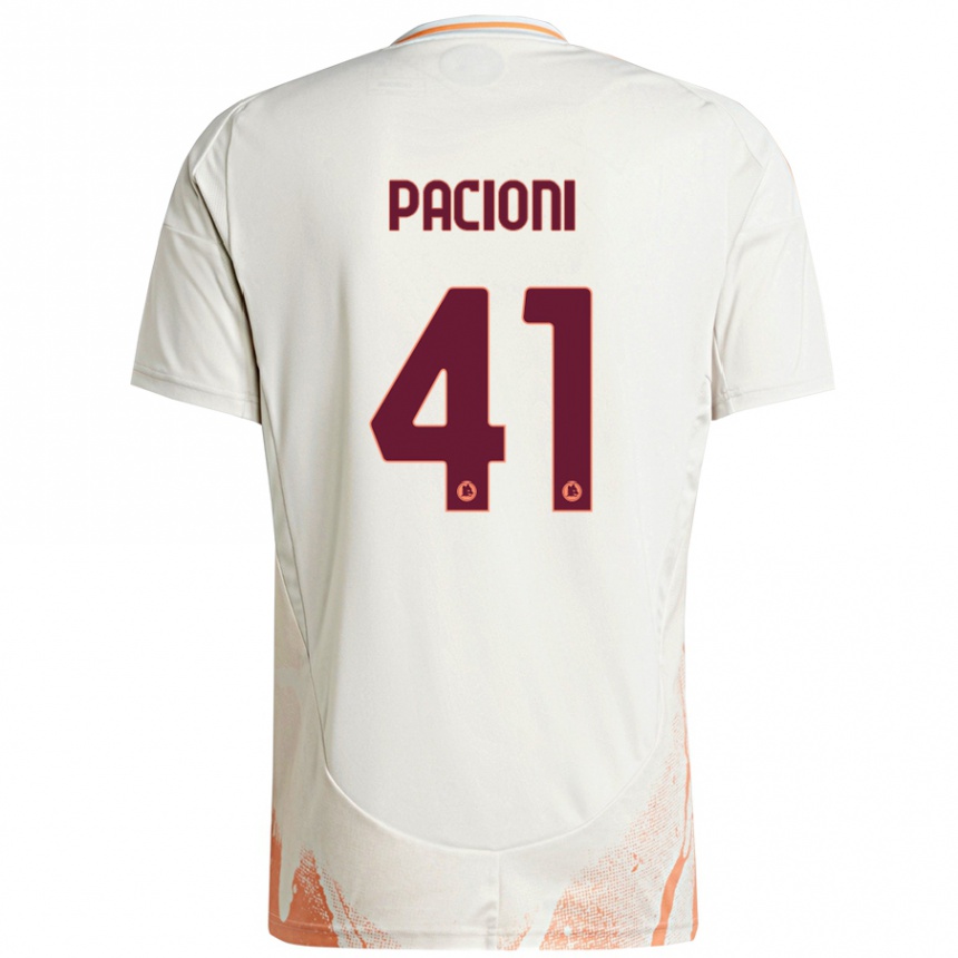 Women Football Eleonora Pacioni #41 Cream White Orange Away Jersey 2024/25 T-Shirt Za