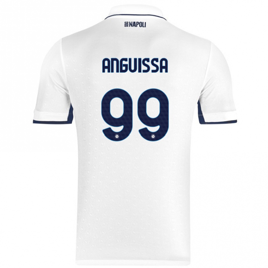 Women Football Andre Zambo Anguissa #99 White Royal Blue Away Jersey 2024/25 T-Shirt Za