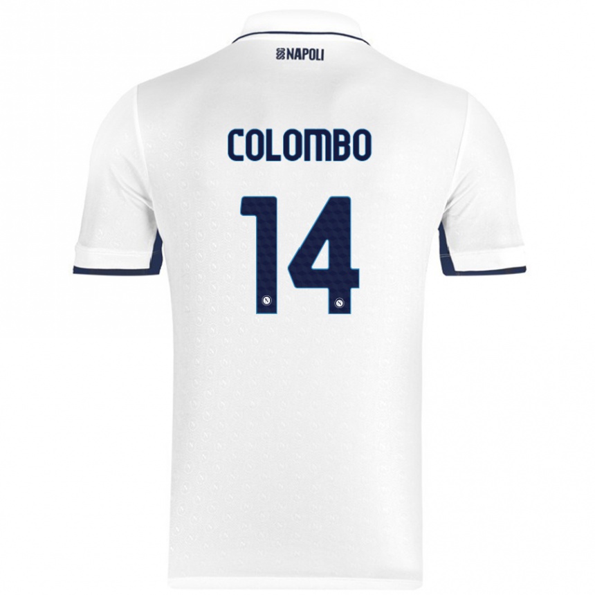 Women Football Sofia Colombo #14 White Royal Blue Away Jersey 2024/25 T-Shirt Za