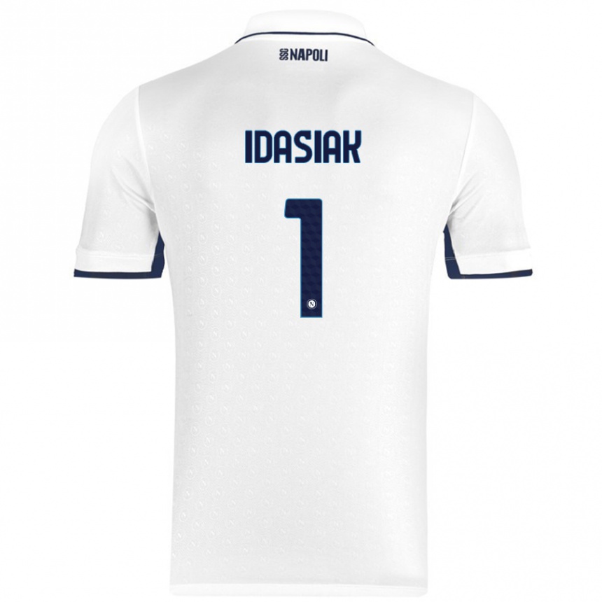 Women Football Hubert Dawid Idasiak #1 White Royal Blue Away Jersey 2024/25 T-Shirt Za