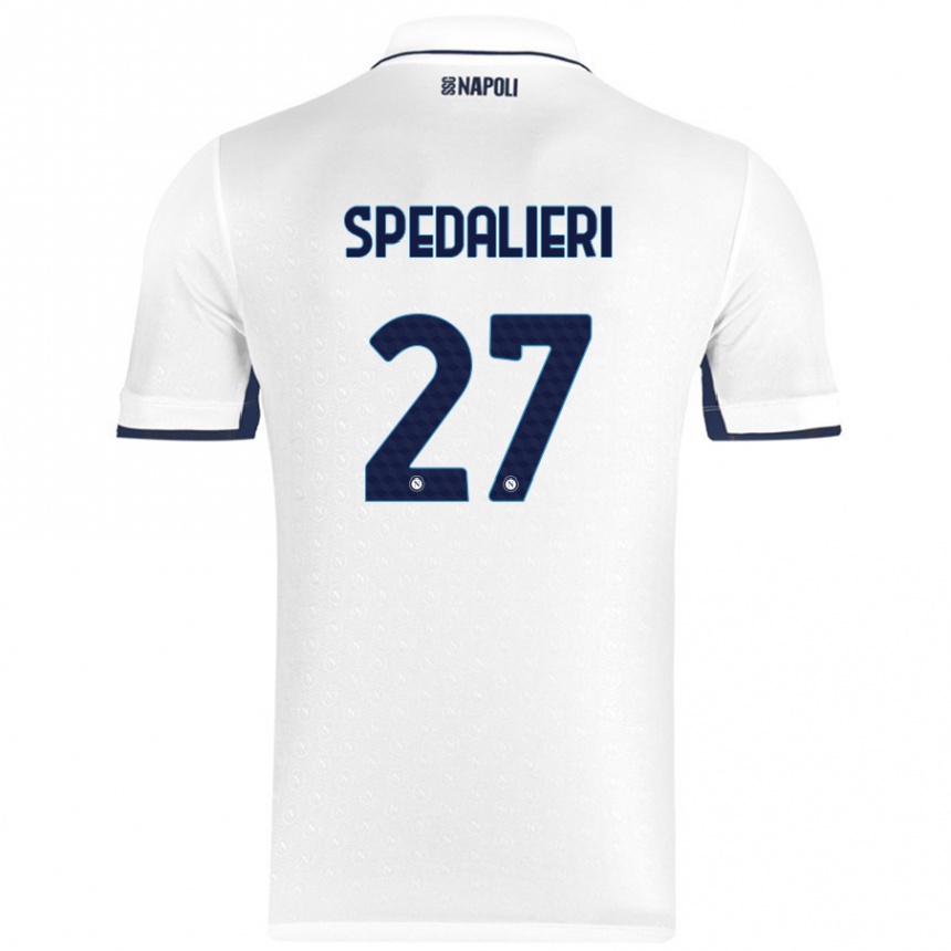 Women Football Johnatan Andrea Spedalieri #27 White Royal Blue Away Jersey 2024/25 T-Shirt Za