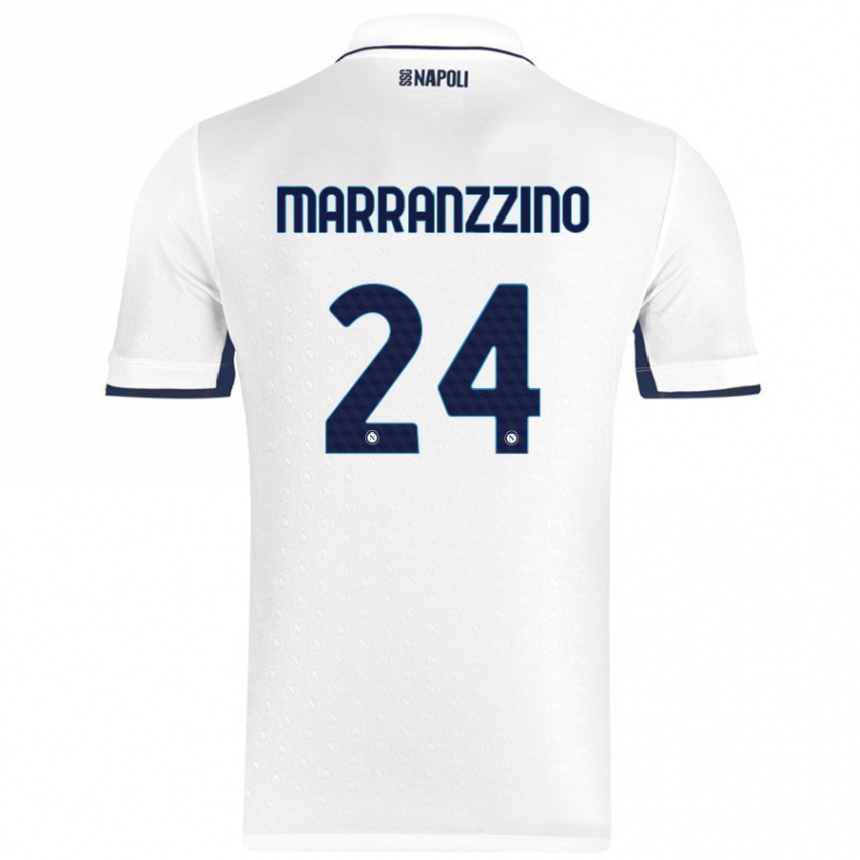 Women Football Pasquale Marranzzino #24 White Royal Blue Away Jersey 2024/25 T-Shirt Za