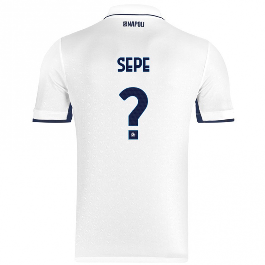 Women Football Mauro Sepe #0 White Royal Blue Away Jersey 2024/25 T-Shirt Za