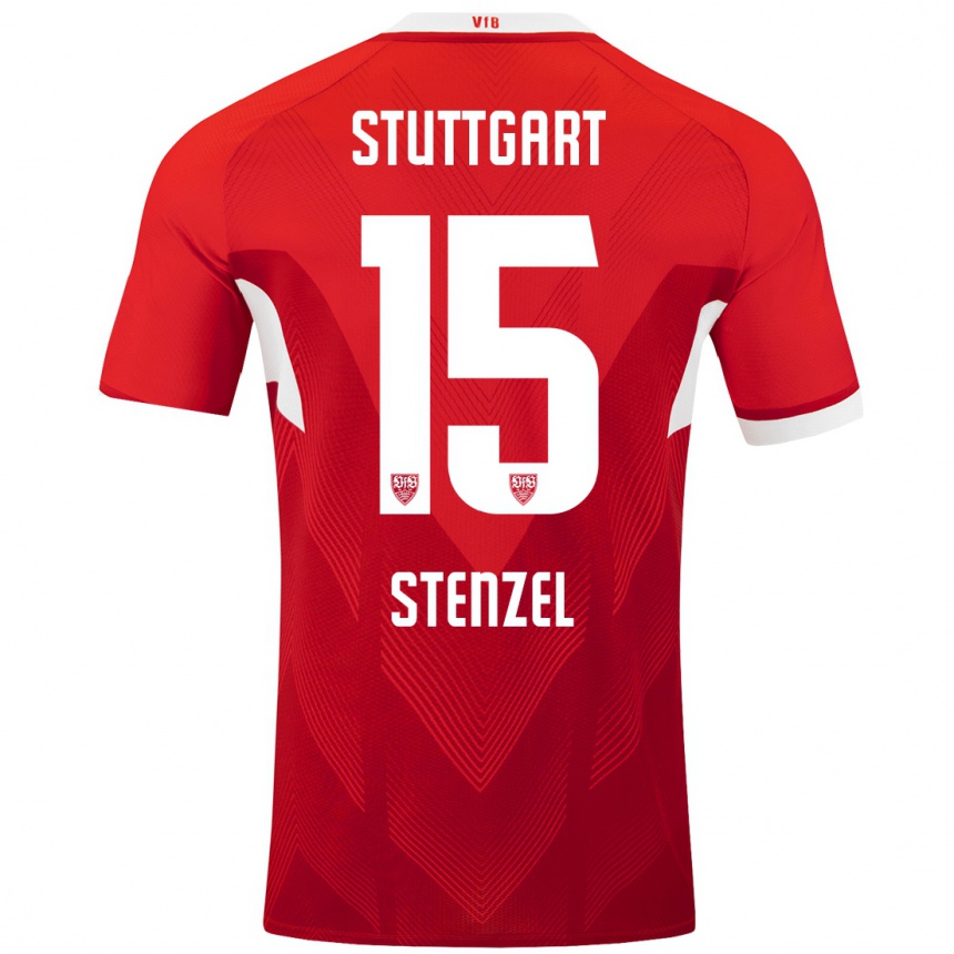 Women Football Pascal Stenzel #15 Red White Away Jersey 2024/25 T-Shirt Za