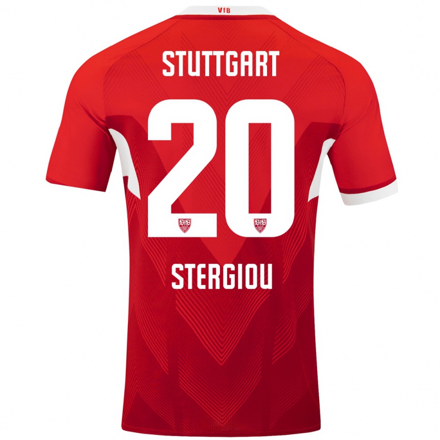 Women Football Leonidas Stergiou #20 Red White Away Jersey 2024/25 T-Shirt Za