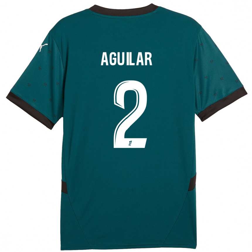 Women Football Ruben Aguilar #2 Dark Green Away Jersey 2024/25 T-Shirt Za