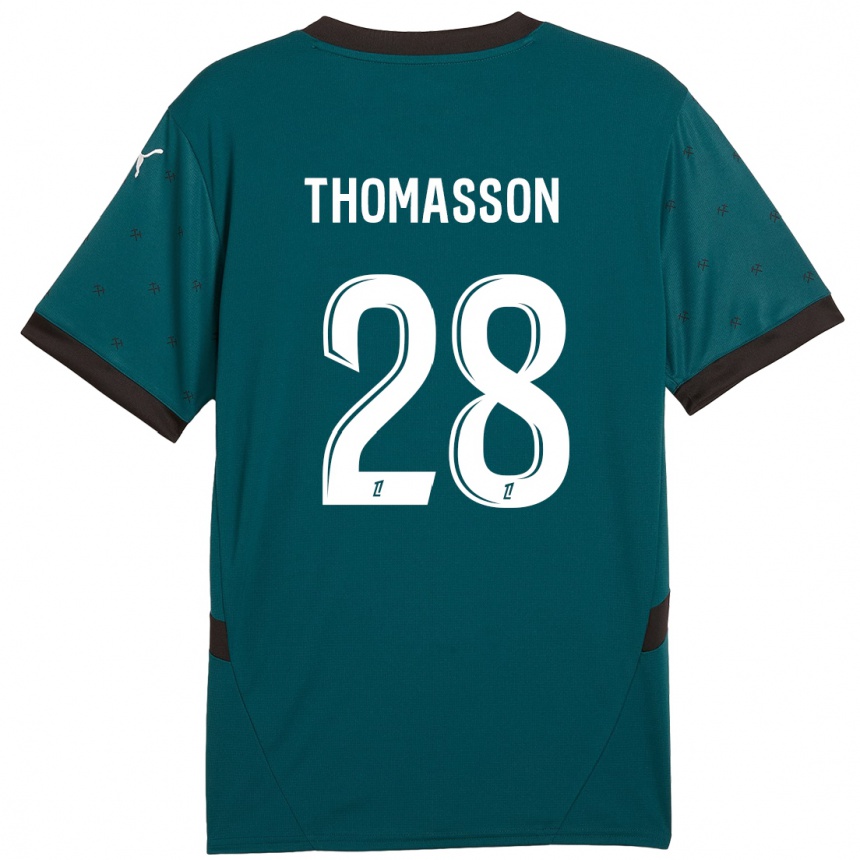 Women Football Adrien Thomasson #28 Dark Green Away Jersey 2024/25 T-Shirt Za