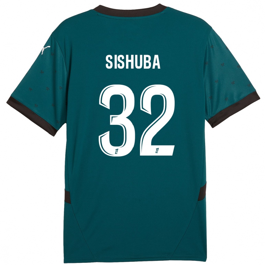 Women Football Ayanda Sishuba #32 Dark Green Away Jersey 2024/25 T-Shirt Za