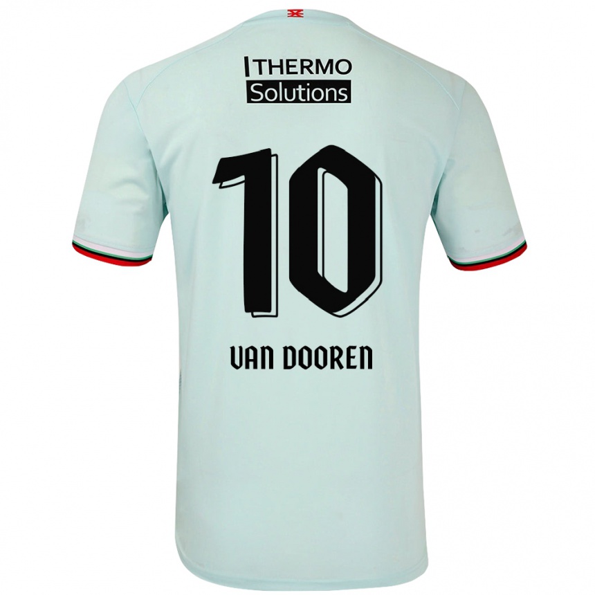 Women Football Kayleigh Van Dooren #10 Light Green Away Jersey 2024/25 T-Shirt Za