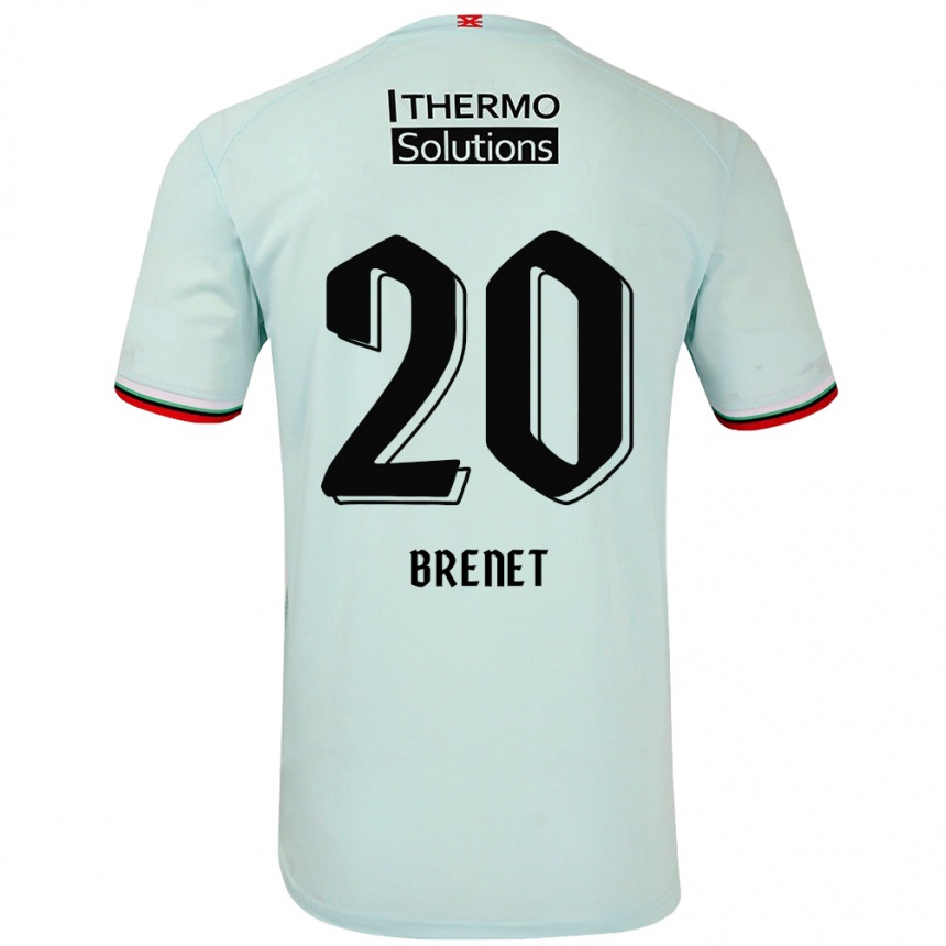 Women Football Joshua Brenet #20 Light Green Away Jersey 2024/25 T-Shirt Za