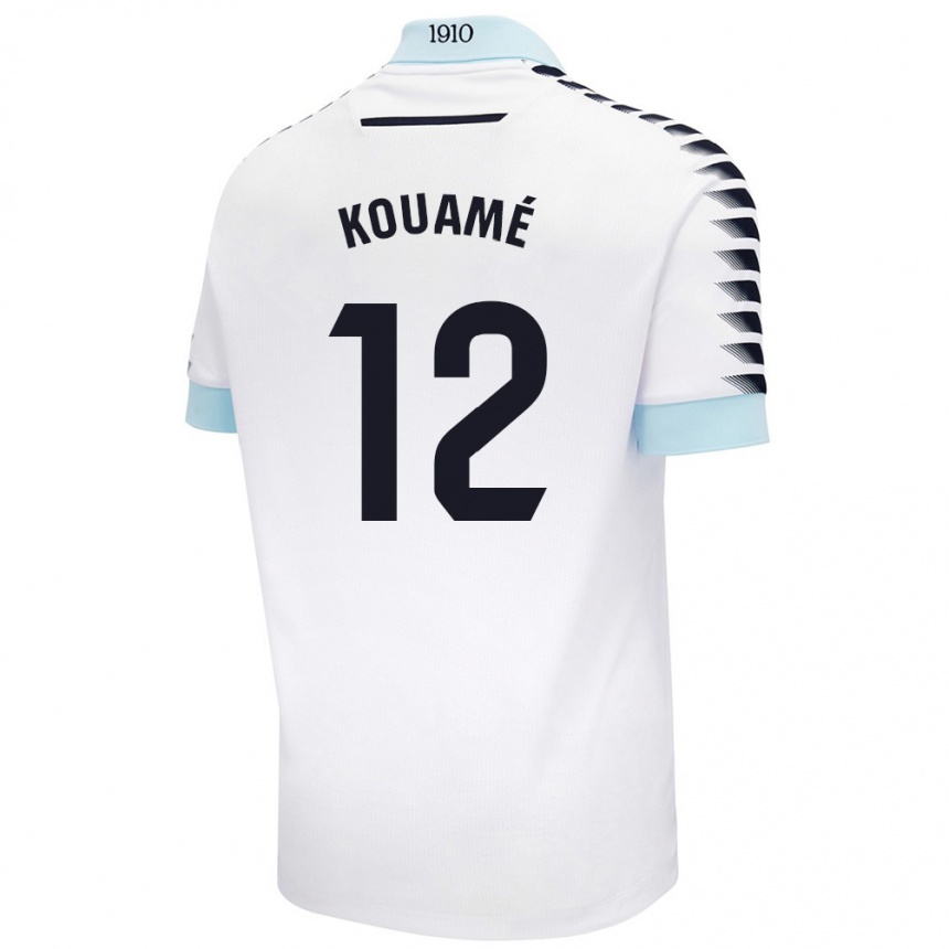 Women Football Rominigue Kouamé #12 White Blue Away Jersey 2024/25 T-Shirt Za