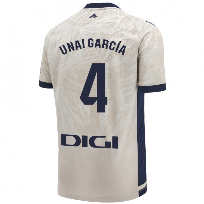 Women Football Unai García #4 Light Gray Away Jersey 2024/25 T-Shirt Za