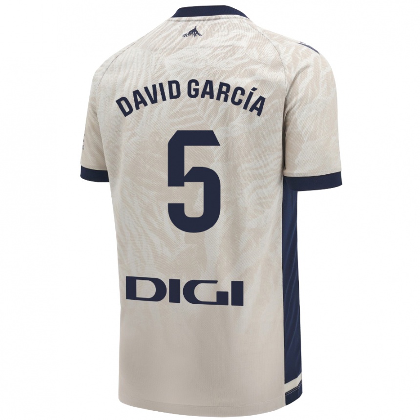 Women Football David García #5 Light Gray Away Jersey 2024/25 T-Shirt Za