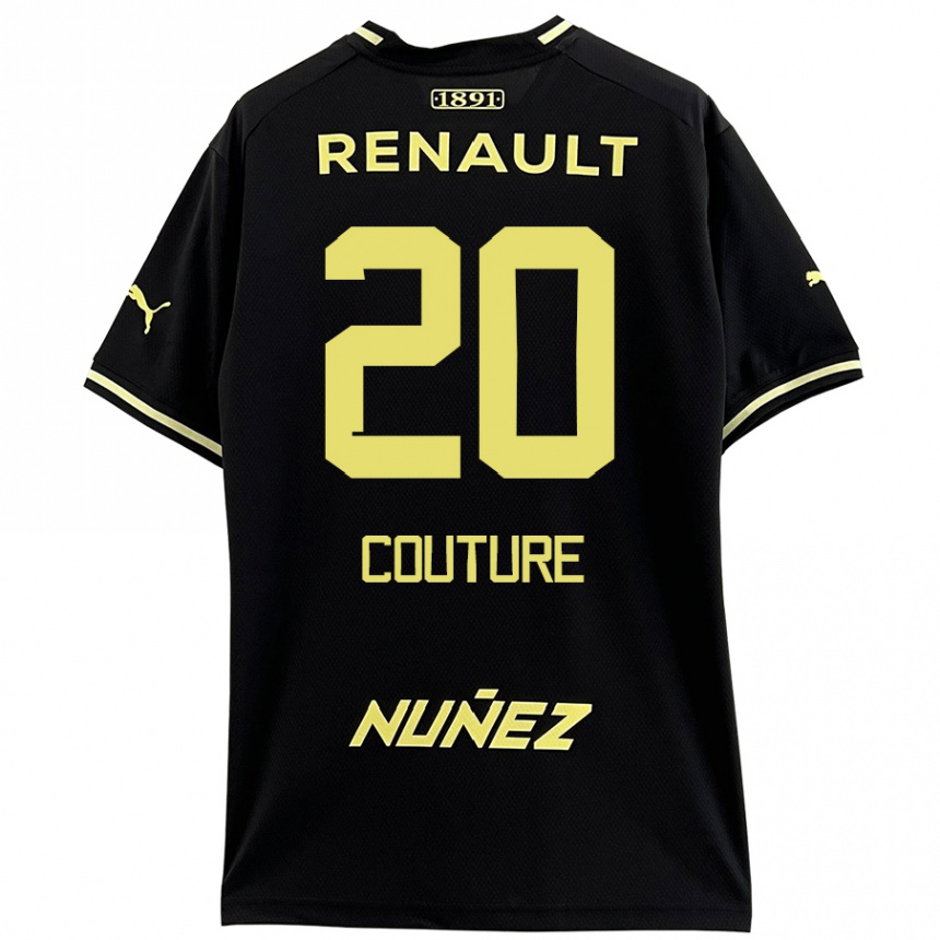 Women Football Lorenzo Couture #20 Black Yellow Away Jersey 2024/25 T-Shirt Za