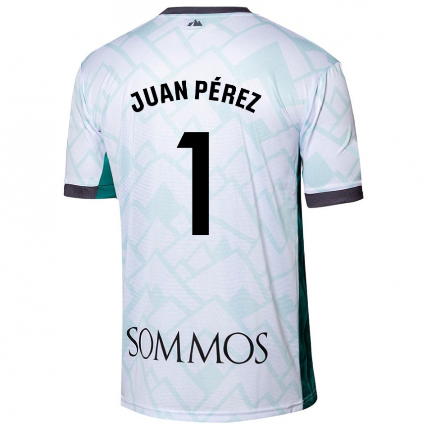 Women Football Juan Pérez #1 White Green Away Jersey 2024/25 T-Shirt Za