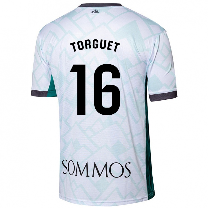 Women Football Miguel Torguet #16 White Green Away Jersey 2024/25 T-Shirt Za