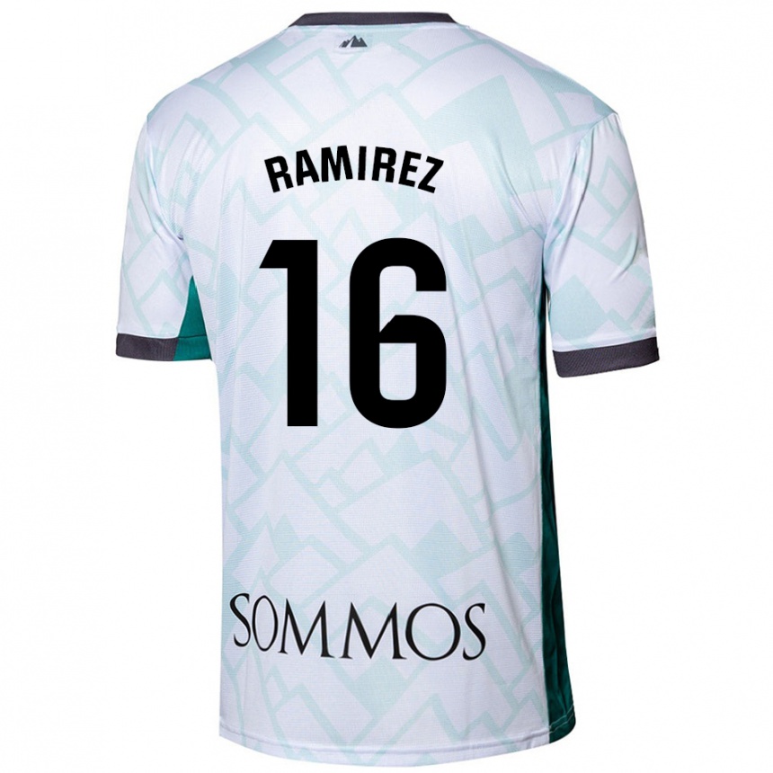 Women Football Vanesa Ramírez #16 White Green Away Jersey 2024/25 T-Shirt Za