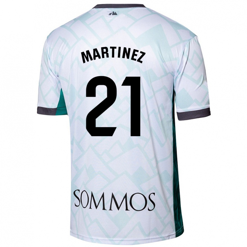 Women Football Alejandra Martínez #21 White Green Away Jersey 2024/25 T-Shirt Za