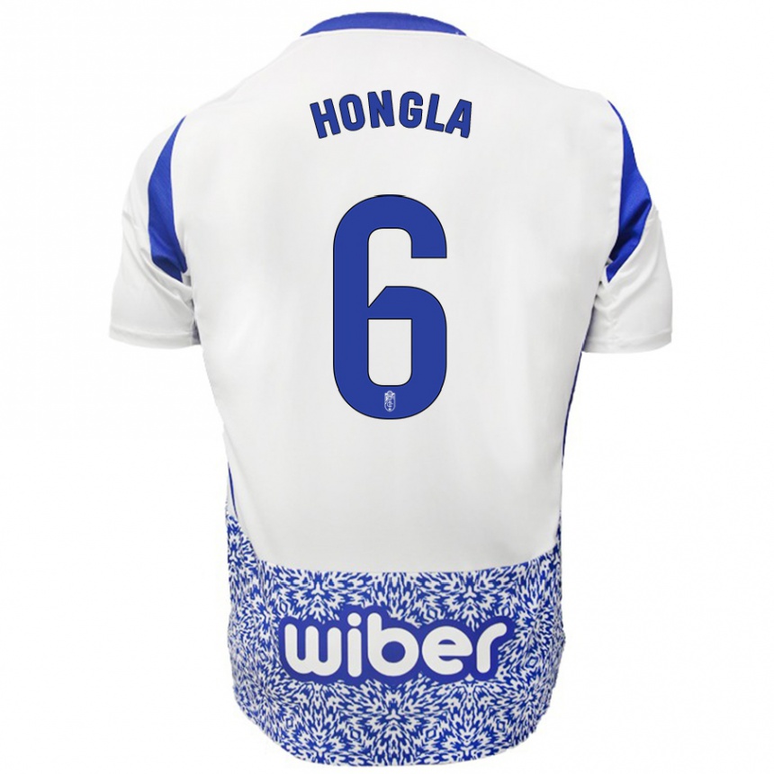 Women Football Martin Hongla #6 White Blue Away Jersey 2024/25 T-Shirt Za