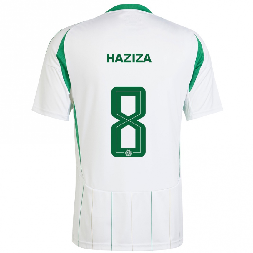 Women Football Dolev Haziza #8 White Green Away Jersey 2024/25 T-Shirt Za