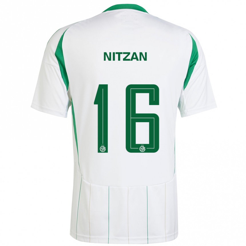 Women Football Itamar Nitzan #16 White Green Away Jersey 2024/25 T-Shirt Za