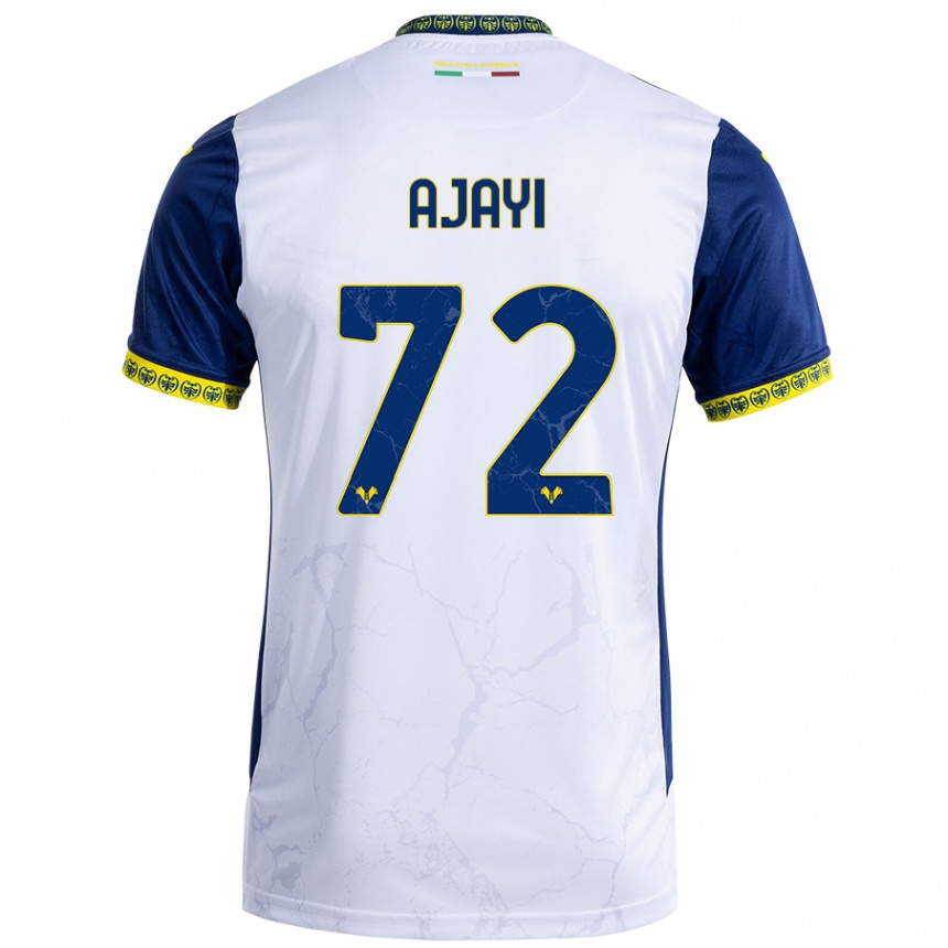 Women Football Junior Ajayi #72 White Blue Away Jersey 2024/25 T-Shirt Za