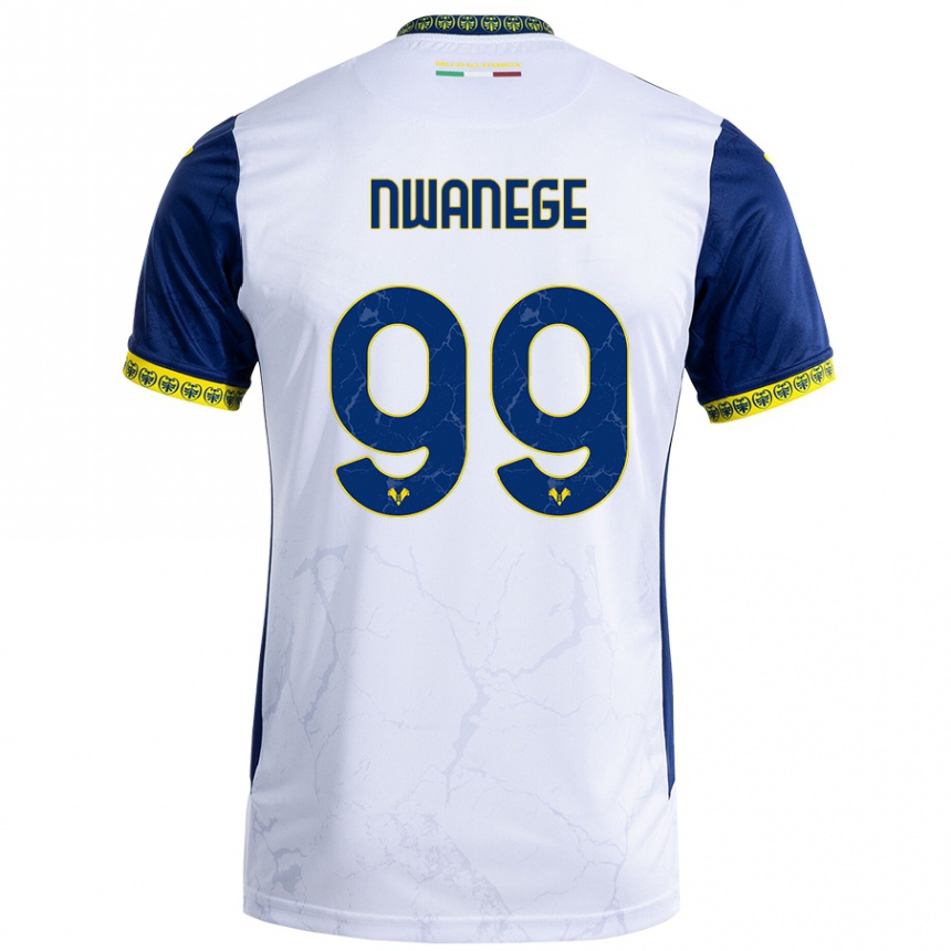 Women Football Karlson Nwanege #99 White Blue Away Jersey 2024/25 T-Shirt Za