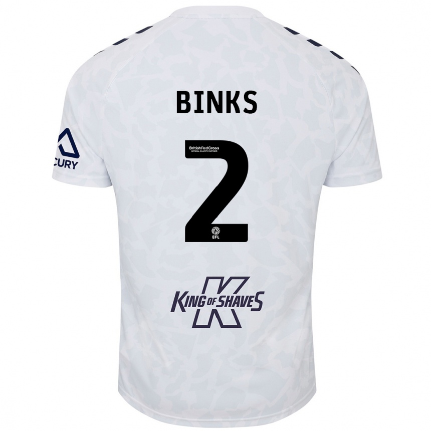 Women Football Luis Binks #2 White Away Jersey 2024/25 T-Shirt Za