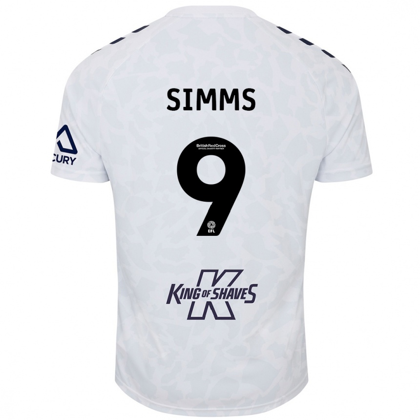 Women Football Ellis Simms #9 White Away Jersey 2024/25 T-Shirt Za