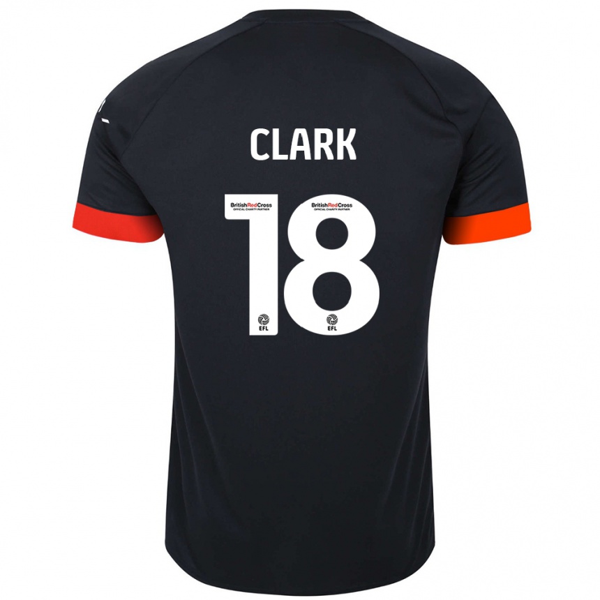 Women Football Jordan Clark #18 Black Orange Away Jersey 2024/25 T-Shirt Za