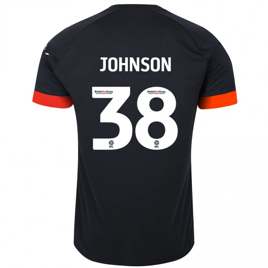 Women Football Joe Johnson #38 Black Orange Away Jersey 2024/25 T-Shirt Za