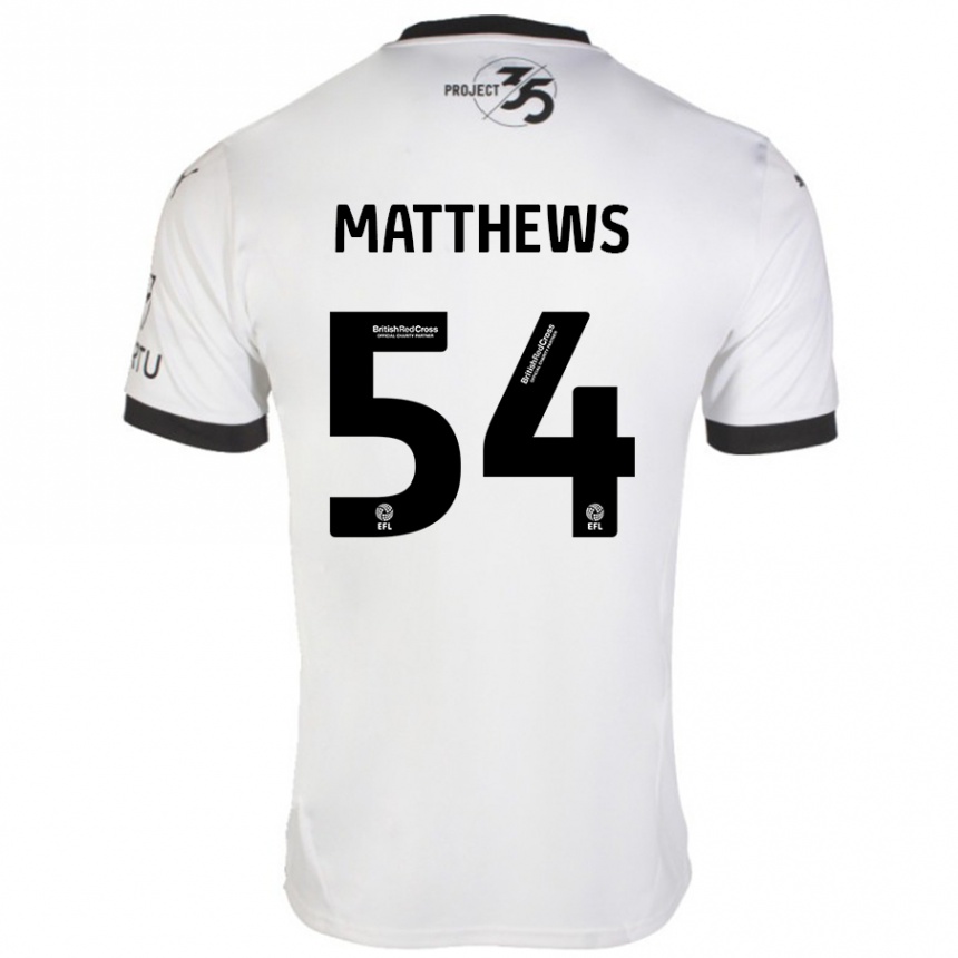 Women Football Jack Matthews #54 White Black Away Jersey 2024/25 T-Shirt Za