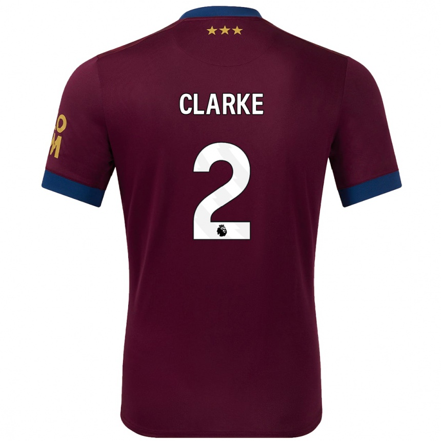 Women Football Harry Clarke #2 Brown Away Jersey 2024/25 T-Shirt Za