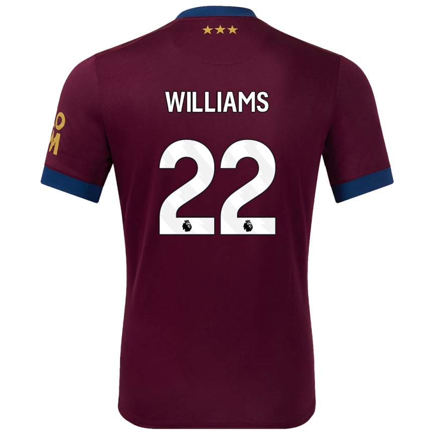 Women Football Evie Williams #22 Brown Away Jersey 2024/25 T-Shirt Za